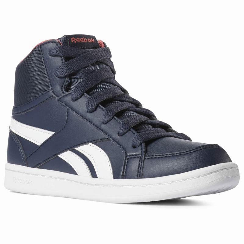 Reebok Royal Prime Mid Tenisky Dievcenske - Námornícka Modrá/Biele/Ruzove OB8946ED